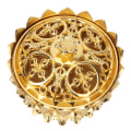 Miniatyrbillede 3 af 8: Legering Craving Røgelsekar Røgelse Brændende Blomster Base Buddhistisk Forsyning Hjem Dekoration (Gylden)