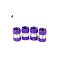 Miniatyrbillede 1 af 4: Ventilhætte, 4 stk./sæt Universal Lys Farve Aluminium Legering Dæk Luftventil Stammeventil - Lilla