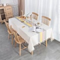 Miniatyrbild 2 av 5: Rektangulär Duk Fläckresistent 140x140 cm Elegant Bordsduk Linneduk Rektangel för Hem Matsal Kök Bordsdekoration