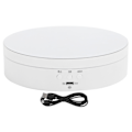 Miniatyrbillede 1 af 8: 3 hastigheder elektrisk roterende displaystand 360 graders drejeskive smykkeholder USB-opladning hvid