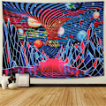 Miniatyrbild 3 av 5: Mountain Planet Tornado Wave Tapestry Retro Ab Wall Tapestry