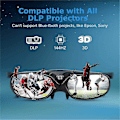 Miniatyrbillede 2 af 5: Genopladelige 3D Aktive Lukkerbriller til Alle - Kompatibel med BenQ, Optoma, Dell, Acer, View - 144Hz