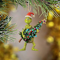 Miniatyrbillede 5 af 5: Julepynt Grinch Resin Træ Hængende Dekorationer 2 Stykker Grøn
