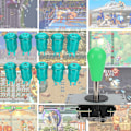 Miniatyrbild 5 av 8: CY-822C DIY Arcade Game US-knappar Joystick Rocker Controller Kit utan ljus för Rapsberry Pi/PCGrön