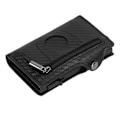 Miniatyrbillede 2 af 8: Pung i aluminiumlegering PU Anti Lost Ultra tynd ID kreditkortholder til Locator Tracking Device Carbon Fiber Sort