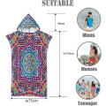 Miniatyrbillede 3 af 4: Boho strandhåndklæde: Mikrofiberkåbe med hætte til svømning og surfing (unisex)