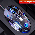 Miniatyrbild 2 av 4: Tyst RGB Gamingmus - USB-ansluten - 6 Knappar Optisk - Datormus för Gamers Svartmute