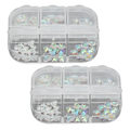 Miniatyrbild 7 av 8: 2st 6 Grids Nail art Olika former Glitter Manikyr Dekorativa prydnader för hemsalong
