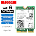 Miniatyrbilde 3 av 5: 1650i AX201NGW WiFi-kort+2x8DB Antenne+Blende 3000Mbps WIFI6 2.4G/5G
