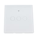 Miniatyrbillede 8 af 8: Smart WIFI-afbryder 3-vejs 86-type vægkontakt med hærdet glaspanel EU-stik 100 til 240V hvid