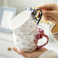 Miniatyrbillede 3 af 5: Romantisk Sløjfe Keramisk Krus Kaffe- og Mælkekopper Sort