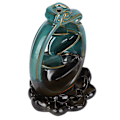 Miniatyrbillede 6 af 8: Keramisk Tilbageflow Røgelse Brænder Tilbage Løb Lotus Base Holder Aromaterapi Ornamenter Hjem Indretning