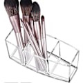 Miniatyrbillede 2 af 5: Akryl Makeupbørsteholder Organizer med 3 rum, Øjenbryns Eyeliner Blyant Display Case til Toiletbord, Sminkebord, Bordplader, Klar