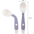 Miniatyrbillede 2 af 5: Baby silikoneskeer, 4 stk. Bløde babyskeer, læringsskeer med bøjelig funktion, lette at holde, perfekte selv-fodrings læringsskeer (Lilla + Pink