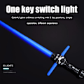 Miniatyrbilde 8 av 8: 2 stk 7 farger skiftende lysende sverd utvidbart LED lyssverd lysleker for cosplay Halloween jul