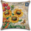 Miniatyrbilde 2 av 5: Høst Putetrekk 45x45 cm Sett med 4 Utendørs Dekorasjoner Pynteputetrekk Høst solsikke innhøsting Lin Putetrekk til Thanksgiving, Sofa og