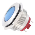 Miniatyrbillede 7 af 8: LED-indikator 22 mm nikkelbelagt messingmetal universel vandtæt stift blåt signallys 6 V blåt