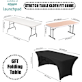 Miniatyrbild 2 av 5: Stretchbar 6ft duk för rektangulära bord - Öppen baksida, monterad spandex uteplatsöverdrag - Perfekt för bröllop, fester, kök och skönhetsevenemang