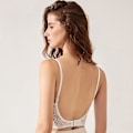 Miniatyrbilde 4 av 5: Spetsbåndløs Push-Up Bralette for Kvinner - Hvit 42D