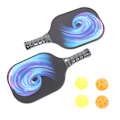 Miniatyrbild 1 av 8: Pickleball-set med 2 racketar och 4 bollar för inomhus- och utomhusträning