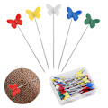 Miniatyrbilde 4 av 8: 200 stk Quiltepinner Sommerfuglformet ende Flathode Sypinner Blandet fargesett