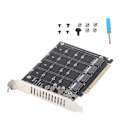 Miniatyrbillede 6 af 8: M.2 NVME SSD til PCIE X16 Adapter 4 Port High Speed ​​4x32Gbps Soft Raid Card med individuel LED-indikator til computere