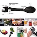 Miniatyrbilde 2 av 5: 2 Stykker Multifunksjonell Gaffel Skje i Rustfritt Stål, 5 i 1 Spork Campingbestikk, Egnet for Camping, Reiser, Fotturer