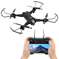 Miniatyrbilde 4 av 8: H168 Mini Foldbar Drone Dobbeltobjektiv Fjernkontroll 4K Kamera 4 Kanaler WiFi 6‑Aksel Gyroskop