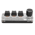 Miniatyrbilde 7 av 8: Mini tilpasset tastatur 3 taster Rød bryter-snarveier Plug and Play RGB-bakgrunnsbelyst programmeringsmakro-tastatur for bærbar PC