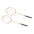Miniatyrbild 3 av 8: REGAIL 2 st järnlegering badmintonracket 2 spelare badmintonracket set för barn vuxna guld