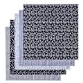 Miniatyrbillede 4 af 8: 2 sæt bomuldsstof almindelig vævning tryk klud DIY syning quiltning patchwork 5 farver 50x50cm (mørkeblå)