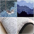 Miniatyrbild 3 av 5: Halkfri Badrumsmatta i Mikrofiber, Tvättbar, Mjuk och Absorberande Set 4 50x80CM