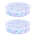 Miniatyrbillede 3 af 8: 2 æsker Gradient Imitation Pearl Semicircular Nonporous Flat Back Dekorative Tilbehør til Tøj DIY (Blå Lilla)