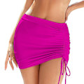Miniatyrbillede 3 af 5: Mesh Drawstring Strand Wrap Bikini Cover Up til Kvinder M Blå