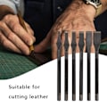 Miniatyrbild 8 av 8: Prong Chisel Slot Punch DIY Cutter Bärbar Läder Skärverktyg Stål Professionell Polerad