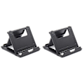 Miniatyrbillede 1 af 5: 2x Tablet Stand Desktop Support Bærbar Dobbelt Foldestativ Egnet kompatibel med Ipad Tablet Stand Sort