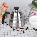 Miniatyrbild 3 av 8: 1,2L Rostfritt Stål Kaffe Droppkanna Häll Droppkokare Gåshals Lång Mun Tekanna med Termometer
