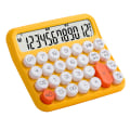 Miniatyrbillede 4 af 8: 12-cifret lommeregner Stort LCD-display Stor knap Standard mekanisk switch-regnemaskine til kontorskolehjem Citrongul