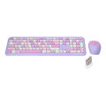 Pikkukuva 2 / 8: Näppäimistö Mouse Combo 2.4G Retro Multi Color Mute Cover Langaton näppäimistö ja hiiri Set Purple