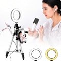 Miniatyrbilde 5 av 8: 5,7 tommers dimbar LED-ringlys med justerbart stativ Live Fill Light Telefon Btacket Tilbehør