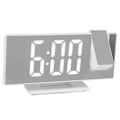 Miniatyrbild 2 av 8: Digital Projektionsväckarklocka för sovrum Stor LED-display Spegel Projektionsväckarklocka Vit