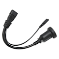 Miniatyrbild 8 av 8: IEC320 C14 till IEC320 C7 AU-sladd hane till hona 1 in 2 ut Y Power Splitter-kabel för skrivare digitalkamera 12,6 tum