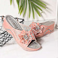 Miniatyrbilde 5 av 5: Ortopediske sandaler for kvinner med buesupport og hul kileblomstdesign39 Rosa