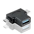 Miniatyrbilde 1 av 5: 2-pakning OTG-konverter 2 i 1 USB 3.0 til Micro USB og USB C Hann til USB 3.0 Hunn til Micro USB Hann