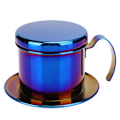 Miniatyrbillede 2 af 8: Vietnamesisk kaffemaskine i rustfrit stål til hjemmet, køkkenet, kontoret og udendørs brug - Blå