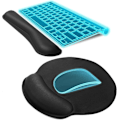 Miniatyrbillede 1 af 5: Ergonomisk musemåtte med håndledsstøtte, Memory Foam håndledspude, Sort
