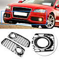 Pikkukuva 6 / 8: 2 kpl auto sumuvalo grilles korvaaminen sähköpinnoitettu aukko sopii Audi A5 S5 08-12