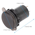Miniatyrbild 7 av 8: DC12-24V 2.1A 3 i 1 Multifunktionell Digital LED Vattentät Termometer Voltmeter Bil USB Snabbladdare Rött Ljus