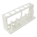Miniatyrbild 3 av 8: 2 st 6 hål 6 pelare provrörsställ vit plast Centrifuger rörhållare Labmaterial