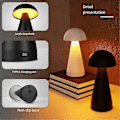 Miniatyrbilde 2 av 5: LED Oppladbar Sopp Bordlampe Skrivebords Nattbordslampe for Barnerom Søt Sengetids Berøringskontroll Lampe A